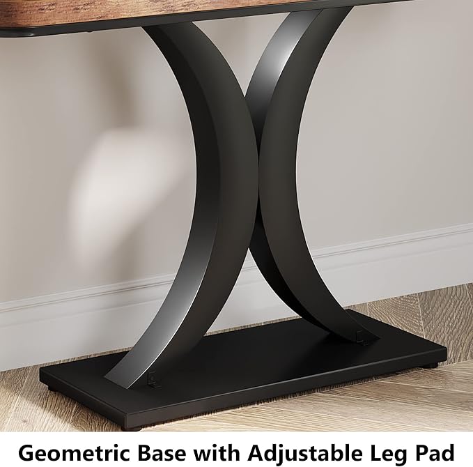 LITTLE TREE Industrial Entryway Console Table, Compact Foyer Hallway Accent Table for Small Space