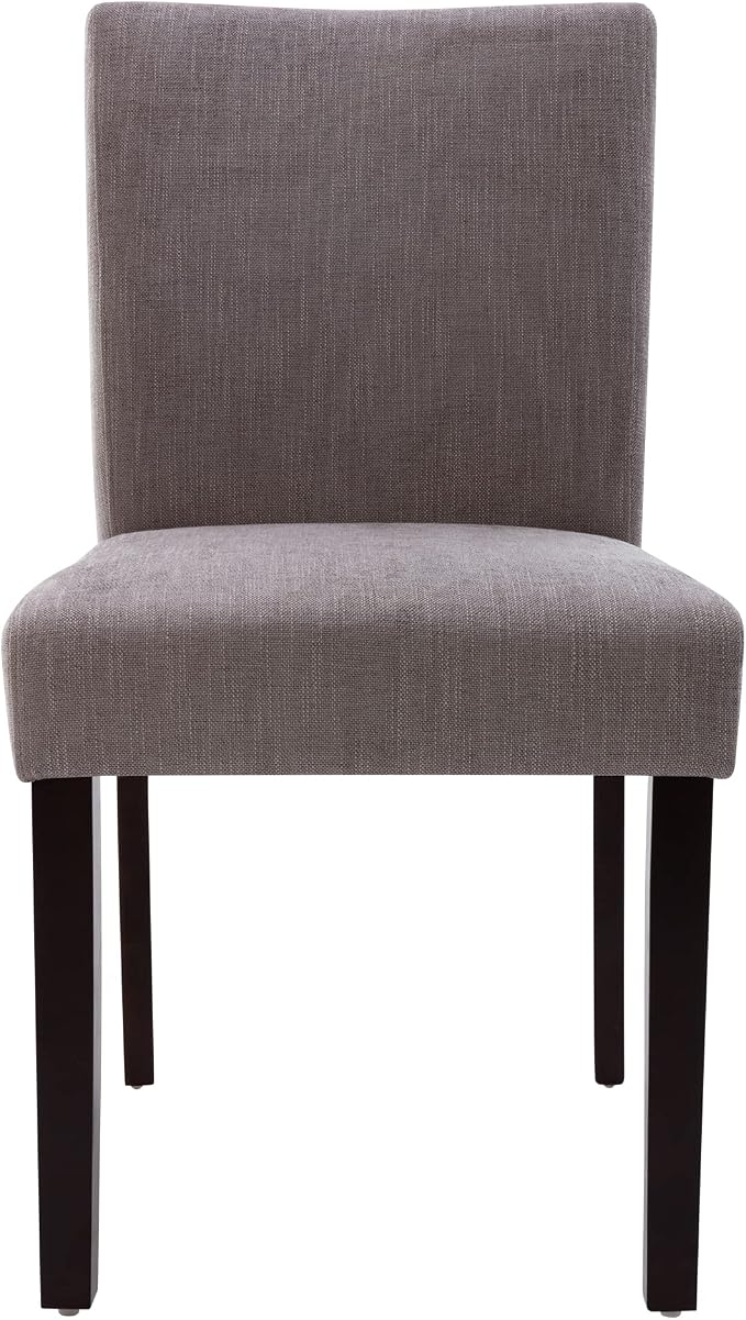 Watson & Whitely Modern Upholstered Dining Chairs, Set of 2, Dark Grey | Fabric Upholstery, Solid Wood Legs, Low Back, Modern Armless Parsons Style, for Kitchen, Dining Room, Restaurant