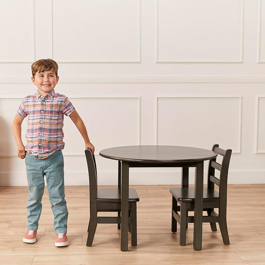 ECR4Kids 30in D Round Hardwood Table with 22in Legs, Kids Furniture, Grey Wash