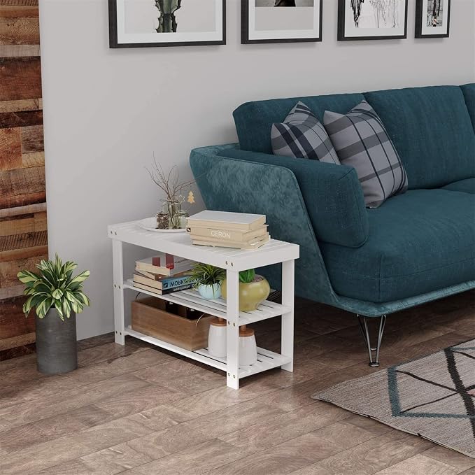 Shoe Rack Shoe Rack Bench 3 Tier Bamboo Shoe Organizer Entryway Bench for Shoe Cubby Entry Bench Bathroom Bench Entryway Organizer Shoe Rack for Closet
