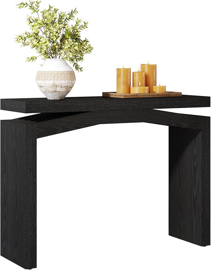 Tribesigns 40-Inch Console Table for Entryway, Farmhouse Sofa Console Behind Couch, Small Entry Table for Hallway, Foyer, Living Room, Black