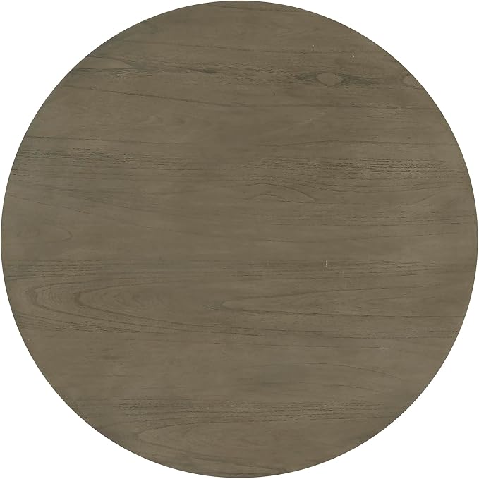 Lexicon 48 Inch Dia. Modern Round Dining Table, Wooden Kitchen Table, Seats for 4 People, Space Saving, for Kitchen, Dining Room, Two-Tone Finish (Greywash and Antique White)