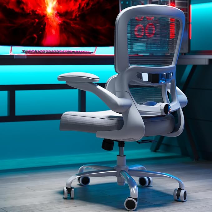 TRALT Office Chair - Ergonomic Desk Chair with Adjustable Lumbar Support, Mesh Computer Chair, Executive Chairs for Home Office Comfortable Lumbar Support (White)