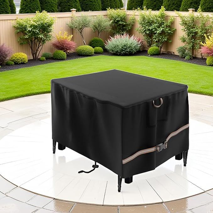 Rectangular Propane Gas Fire Pit Table Cover 52x34x24, Waterproof Heavy Duty 600D Rectangle Outdoor Fireplace Cover 52 Inch, All-weather Protection For Patio Firepit Table 49-52 inch
