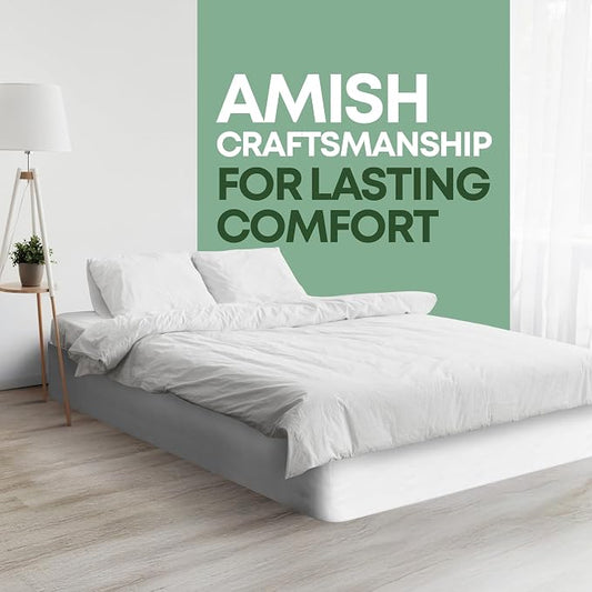 Greaton, 10” King Box Spring Only for King Size Bed – Amish-Made in The USA – Solid Wood Mattress Foundation with Stable & Quiet Support – Flat-Packed & Easy Assembly
