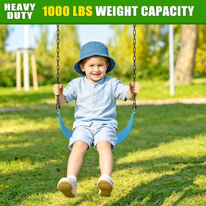 BeneLabel 2Pcs 40" (3.3ft) Heavy Duty Hanging Chains with Carabiner 1000 LB Capacity Black Coated Swing Extension Chain Hammock Chains for Swingset, Hanging Chair, Porch Swing, Punching Bags