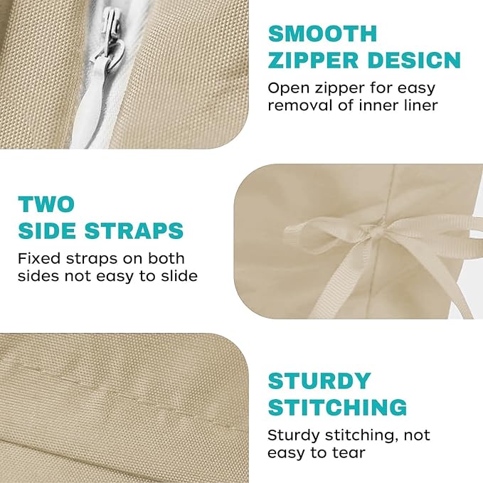 Egg Chair Cushion Replacement, Waterproof Thicken Hanging Egg Swing Chair Cushion for Outdoor Furniture, Wicker Rattan Hammock Basket Cushion with Headrest Pillow 47x31.5x4.7 inch(Cream)