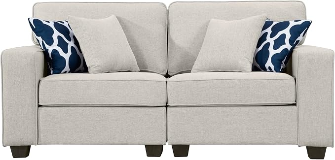 Legend Vansen Oversized Modular Sectional Sofa,U/L‑Shaped Reversible Couch with Ottoman,Deep Seat Plush Polyester Sectional for Living Room,5-Seater,Cream