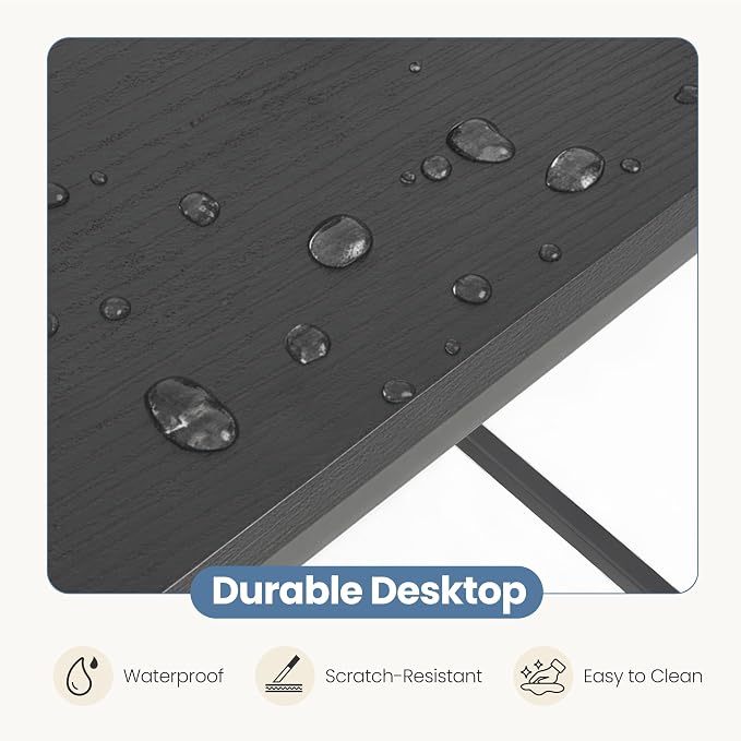 DUMOS 47 Inch L Shaped Computer Desk Gaming Furniture Corner Desks Home Office PC Table with Reversible Storage Shelves for Writing Working Study Bedroom Dorm, Black