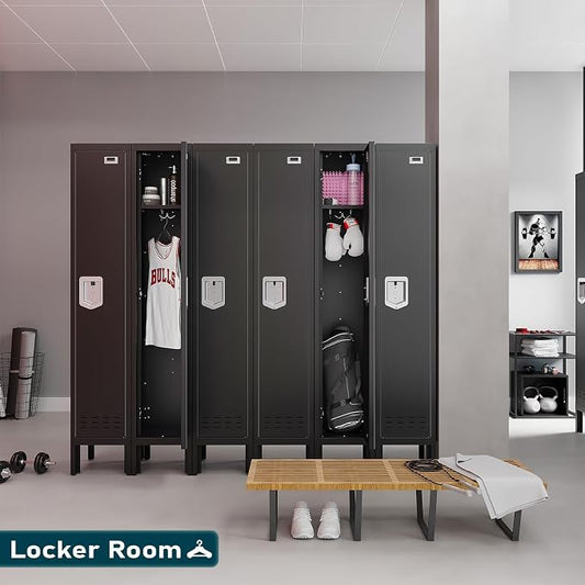 BUTISOW Metal Lockers - 66" Height Steel Lockers for Employees with Door Storage Locker with Card Slot for Employees Gym School Home Office Garage - Assembly Required