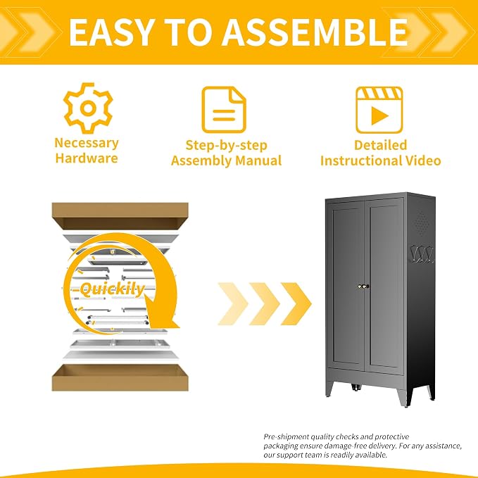 Metal Pantry Cabinet, Kitchen Pantry Storage Cabinets with 2 Doors and 3 Adjustable Shelves, White Kitchen Pantry Cabinet for Dining Room, Living Room, Assemble Required (Black)