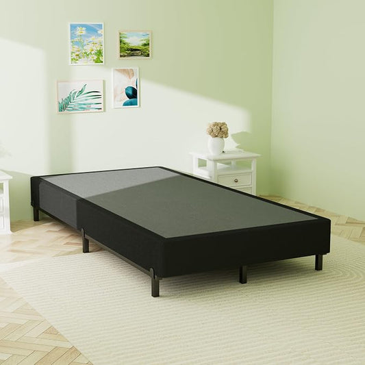 Superay Twin Box Spring, 10 inch Box Spring for Twin Bed, Heavy Duty Metal Bed Frame with Fabric Cover, 3000lbs Max Weight Capacity Bed Base Mattress Foundation, Easy Assembly, Noise Free, Black