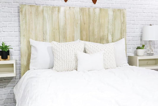 Barn Walls Sagewash Headboard, Farmhouse Design, Wood Headboard, Wash Finish, Floating Panels, Wall Mount, Adjustable Height, Easy Assembly, Full Size