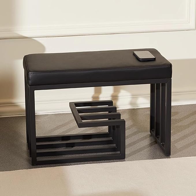 Stylish Shoe Rack Bench with Metal Frame & PU Leather Seat – Compact Storage Solution for Bedroom, Garage, Closet & Hallway – Perfect Entryway Organizer