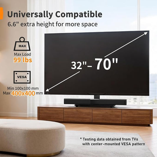 Perlegear Universal TV Stand with Power Outlet, Swivel TV Stand for 32-72 inch TVs up to 99 lbs, TV Base with Tempered Glass Base, Height Adjustable TV Mount Stand Max VESA 600x400mm PGTVS48
