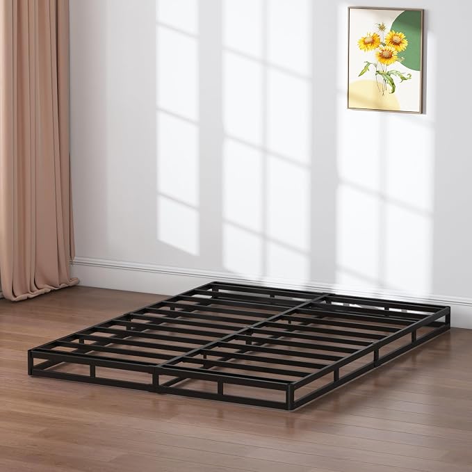 SHLAND Box Spring Full - 3 Inch Heavy Duty Low Profile Metal Box Springs for Full Bed, Mattress Foundation, Easy Assembly,Easy Clean Cover