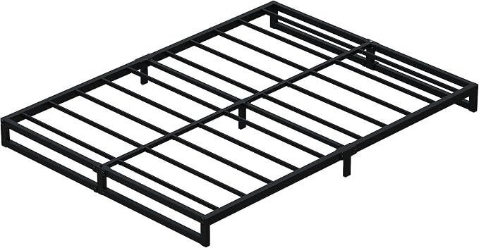 Lutown-Teen 6 Inch Bed Frame Queen Size Heavy Duty Steel Slat Support Metal Platform Queen Bed Frame No Box Spring Needed, Easy Assembly, Black