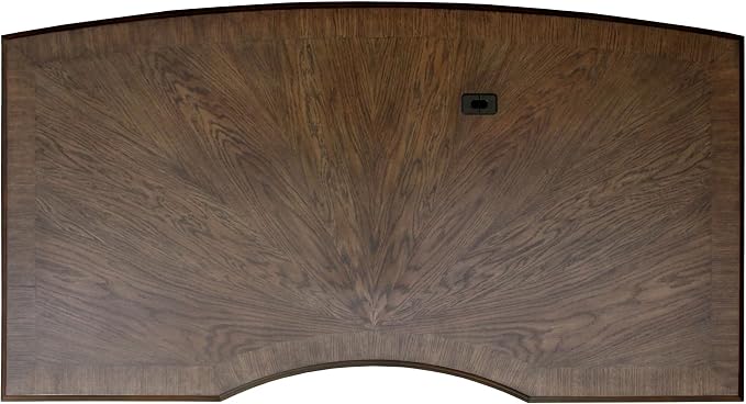 Pemberly Row Executive Desk, 72" W x 39" D x 31.25" H, Burnished Oak Finish, Wood Construction, Lockable File Cabinets, Felt-Lined Drawers, Bronze Hardware, Traditional Home Office Desk for Workspace