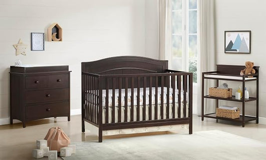 Oxford Baby North Bay 4-in-1 Convertible Crib, Espresso Brown, GreenGuard Gold Certified
