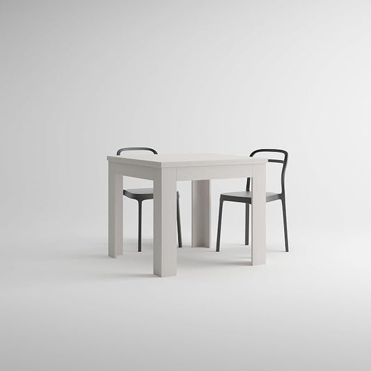 Mobili Fiver, Square extendable Dining Table, Eldorado, 35.4(70.9) x35.4 in, White Ash, for 4-8 People, Expandable Dining Table for Kitchen, Italian Furniture