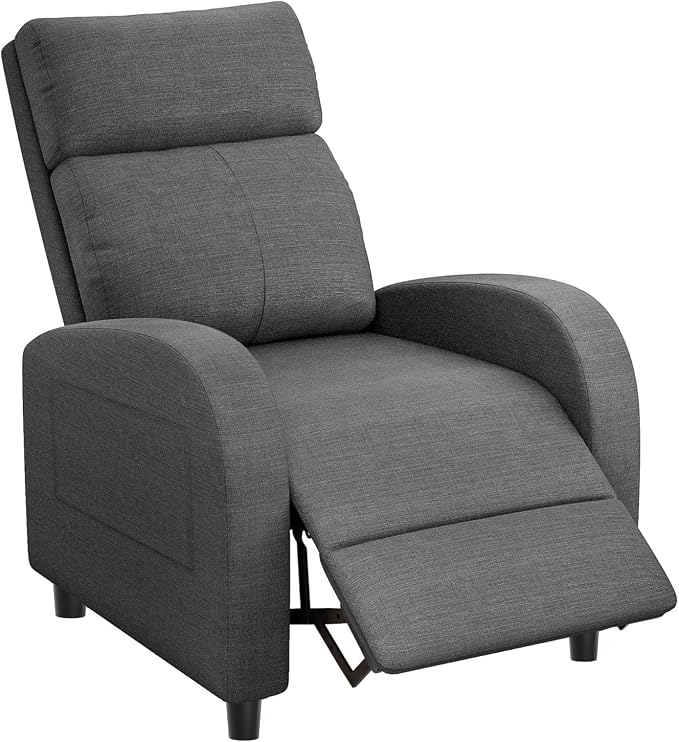 Homall Recliner Chair, Recliner Sofa for Adults, Recliners Home Theater Seating with Lumbar Support, Reclining Sofa Chair for Living Room (Fabric, Grey)