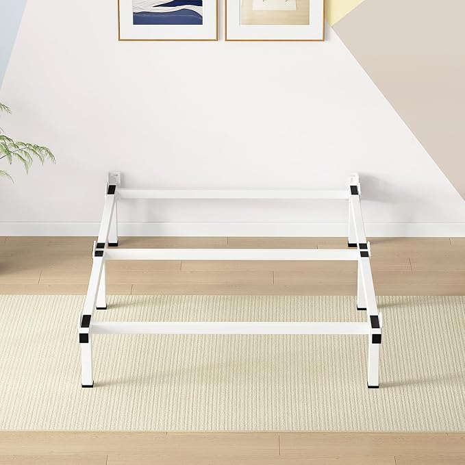 Superay Metal Bed Frame, 6-Leg Bed Base, 8 inches Support for Box Spring, Twin XL, Easy Assembly, White
