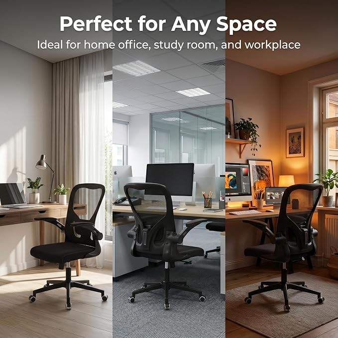 Ergonomic Office Desk Chair, 90°-125° Tilt Back Home Desk Chair with 360° Swivel & Mute Wheels, High Back Mesh Computer Chair for Adults with Lumbar Support, 330 LBS Capacity (01Black)