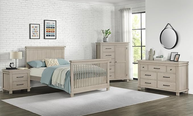 Soho Baby Chandler Crib to Full-Size Bed Conversion Kit, Stone Wash, GreenGuard Gold Certified