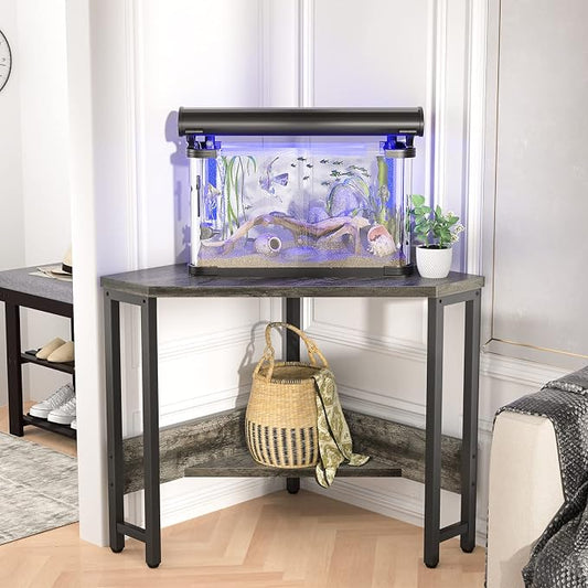 Armocity Corner Desk Small Desk with Outlets Corner Table for Small Space, Computer Desk with USB Ports Triangle Desk with Storage for Home Office, Workstation, Living Room, Bedroom, Oak