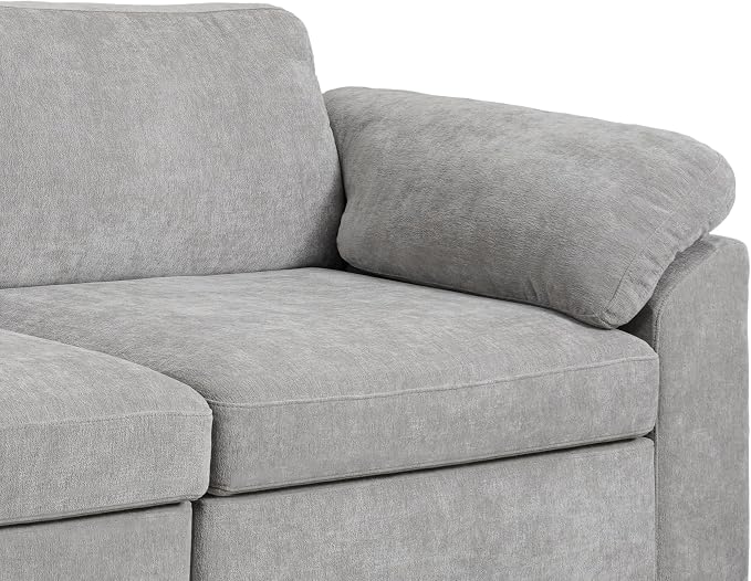 EASE MOOSE Grey Sectional Modular Sofa,Modern Comfort V Shape Sectional Couch Wide Deep seat Large Couch for Living Room,Removable and Washable