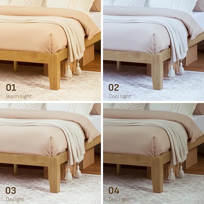 Softa Mikor King Japanese Joinery Bed Frame, Solid Rubberwood, 1500 Lbs Heavy Duty Slats Support, SGS Certified, 15Min No-Tool Setup, Under-Bed Storage, No Box Spring Needed, Noise-Free