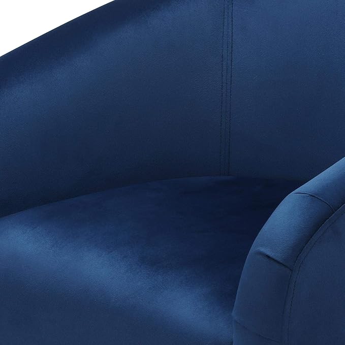 Topeakmart Velvet Accent Chair, Modern Club Chair Upholstered Armchair with Solid Legs Comfy Sofa Chair for Living Room/Bedroom/Waiting Room, Navy Blue
