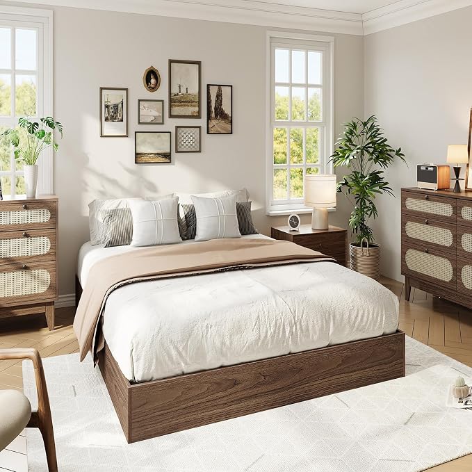 GarveeHome Twin Size Wood Platform Bed Frame, Wooden Bed Frame No Headboard, Wood Slat Support, No Box Spring Needed, Easy Assembly