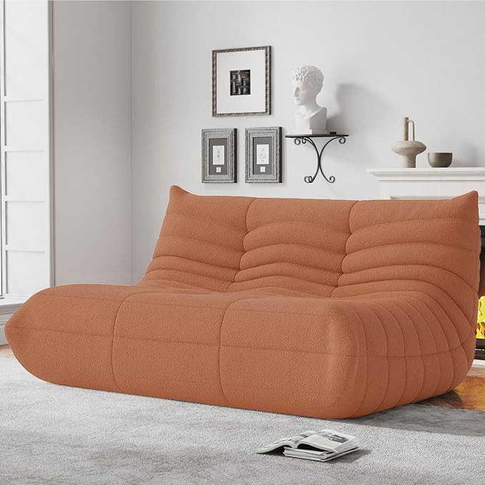 WHGBJA Bean Bag Chairs for Adults with Memory Foam Couch, Loveseat Sofa Chair for Bedroom, Living Room, Reading, Gaming Floor Sofa Couch, Boneless, Comfy