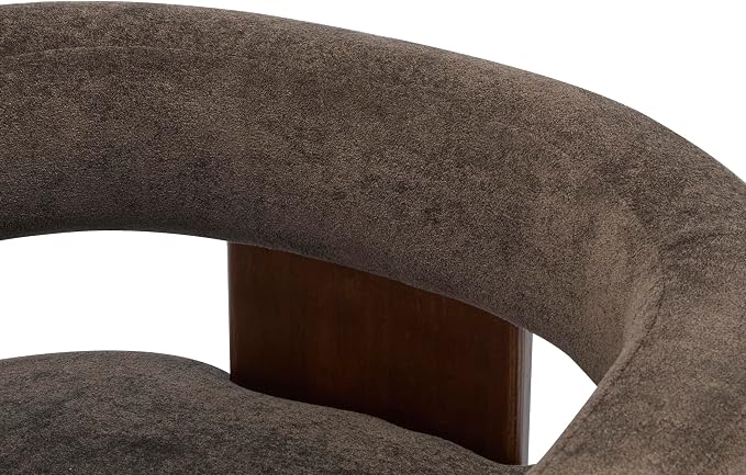 Christopher Knight Home Nettie Modern Accent Chair for Living Room, Velvet Fabric Single Lounge Sofa Chair with Wooden Frame, Comfy Reading Chair for Bedroom, Lounge Armchair with Cushion, Dark Brown