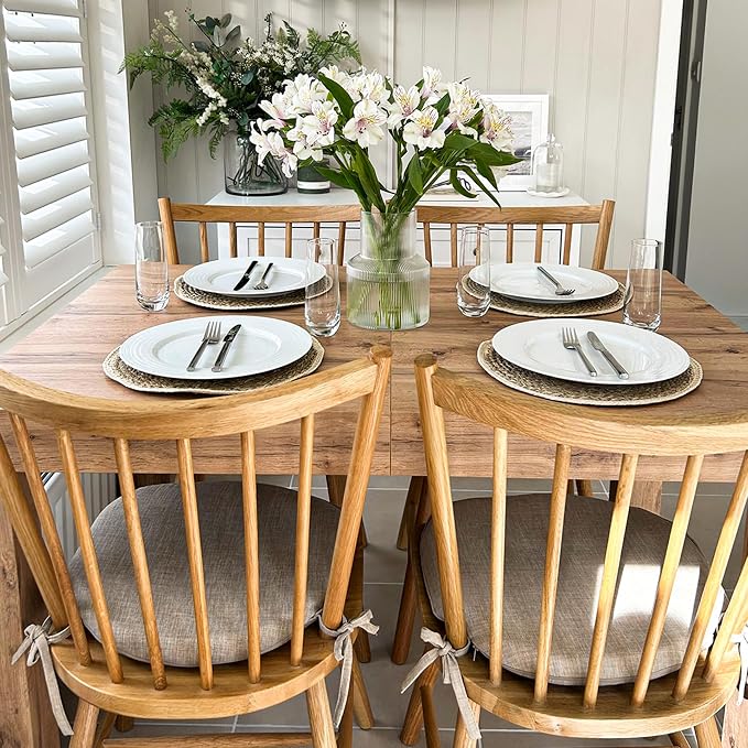 Mobili Fiver First Extendable Dining Table, 47.2 to 78.7 Inches, Seats 6 to 8, Rustic Oak