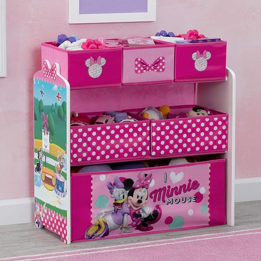 Delta Children Disney Minnie Mouse 6 Bin Design and Store Toy Organizer