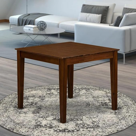 East West Furniture OXT-AWA-T Oxford Square Kitchen Dining Table for Small Spaces, 36x36 Inch, Antique Walnut