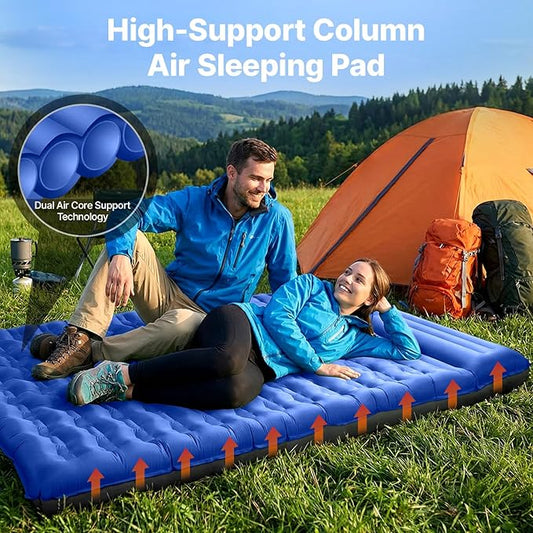 OGERY Sleeping Pad, Ultralight Inflatable Sleeping Pad for Camping with Pillow Built-in Foot Pump, 6" Extra-Thick Reinforced Camping Mattress for Hiking, Backpacking, Tent