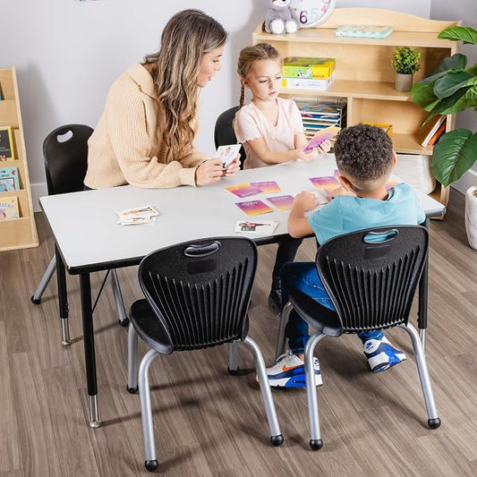 Rectangle Activity Kids Table About 24 x 48 inch (60 x 120cm) - Height Adjustable Legs - Durable Spray Edge - for Commercial Spaces