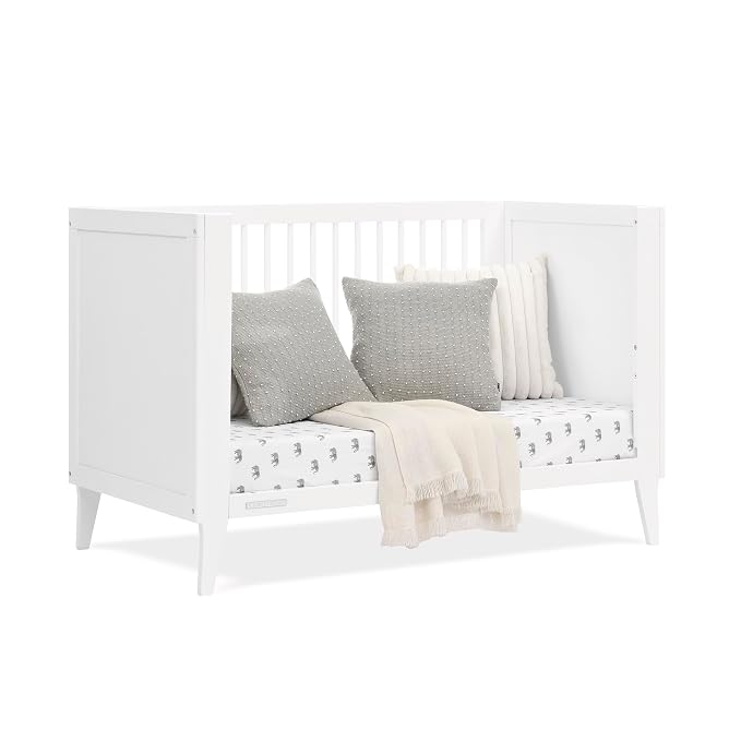 Delta Children Ollie 4-in-1 Convertible Crib - Greenguard Gold Certified, Bianca White