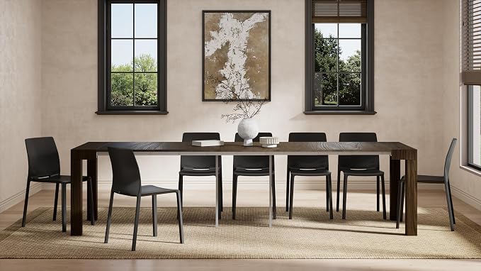 Mobili Fiver, First Extendable Console Table 17.7(120) x35.4 in, Dark Walnut, Made in Italy