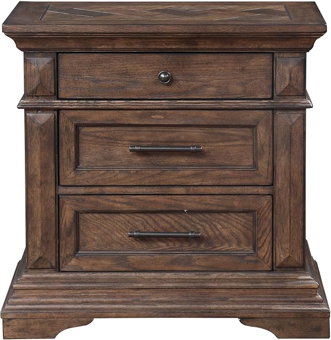 New Classic Mar Vista 4-Piece Wood Queen Bedroom Set with Nightstand in Walnut