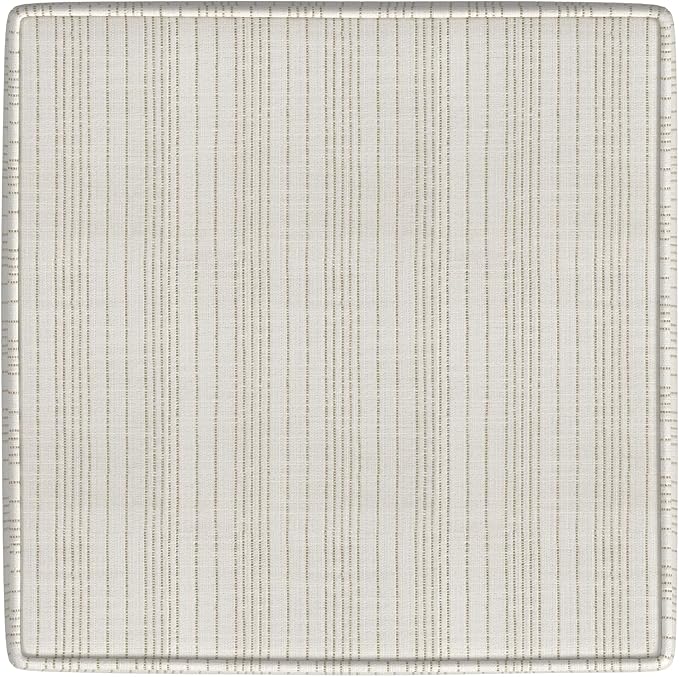 HomePop 18" Classic Square Storage Ottoman - Marigold Pinstripe Cream
