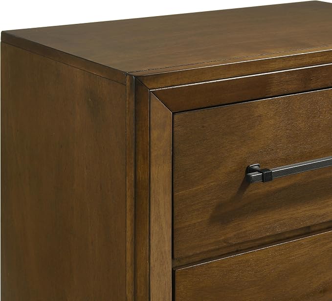 New Classic Furniture Ballard 5-Piece Wood King Bedroom Set with 2-Nightstands, Walnut Brown