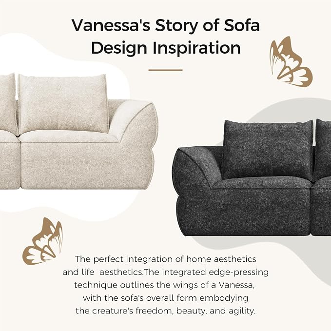 104" Modular Sectional Sofa with Deep Seat, Comfortable Upholstery L Shaped Cloud Couch for Living Room, 3-Seater Boneless Sofa with Movable Ottoman, Removable Cover, No Assembly Required, Algae Green