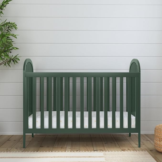 Davinci Beau 3-in-1 Convertible Baby Crib, Forest Green | GREENGUARD Certified, Converts to Toddler Bed & Daybed, 4 Adjustable Mattress Heights, Toddler Conversion Kit Sold Separately