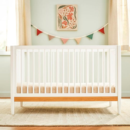 Little Seeds Clover 4-in-1 Convertible Baby Crib to Toddler Bed, White