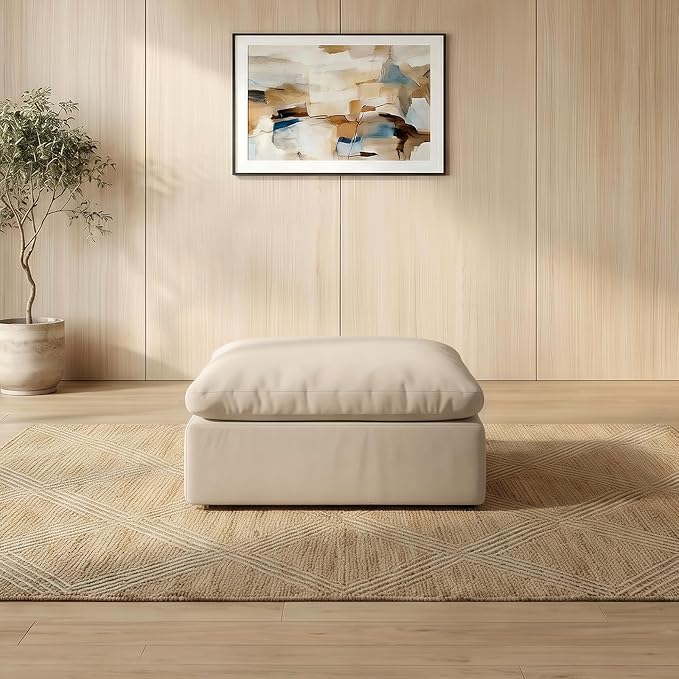 Oversize Cloud Modular Sectional Sofa,Chaise Down Filled Comfort Sofa Detachable Couch Cushion Covers for Living Room Apartment,Khaki