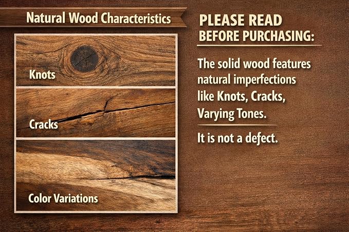 LITTLE TREE 59" Solid Wood Bench, Farmhouse Entryway Bench, Long Retro Bench for End of Bed, Dining Room, Entryway, Hallway, Living Room, Bedroom, Kitchen, Sturdy Frame Design, Rustic Brown